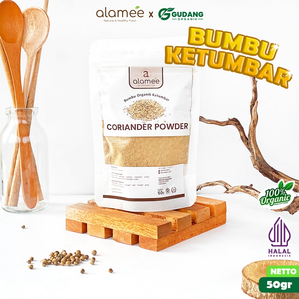 

alamee bumbu organik ketumbar 50 gram dengan aroma khas rempah segar yang memperkaya cita rasa