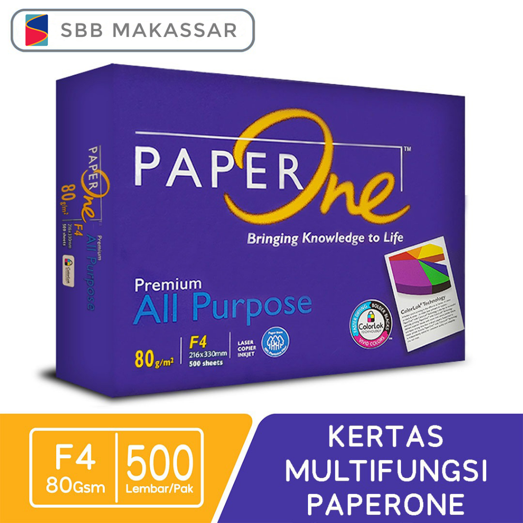 

PaperOne All Purpose Kertas HVS F4 80 gsm - 500 Lembar