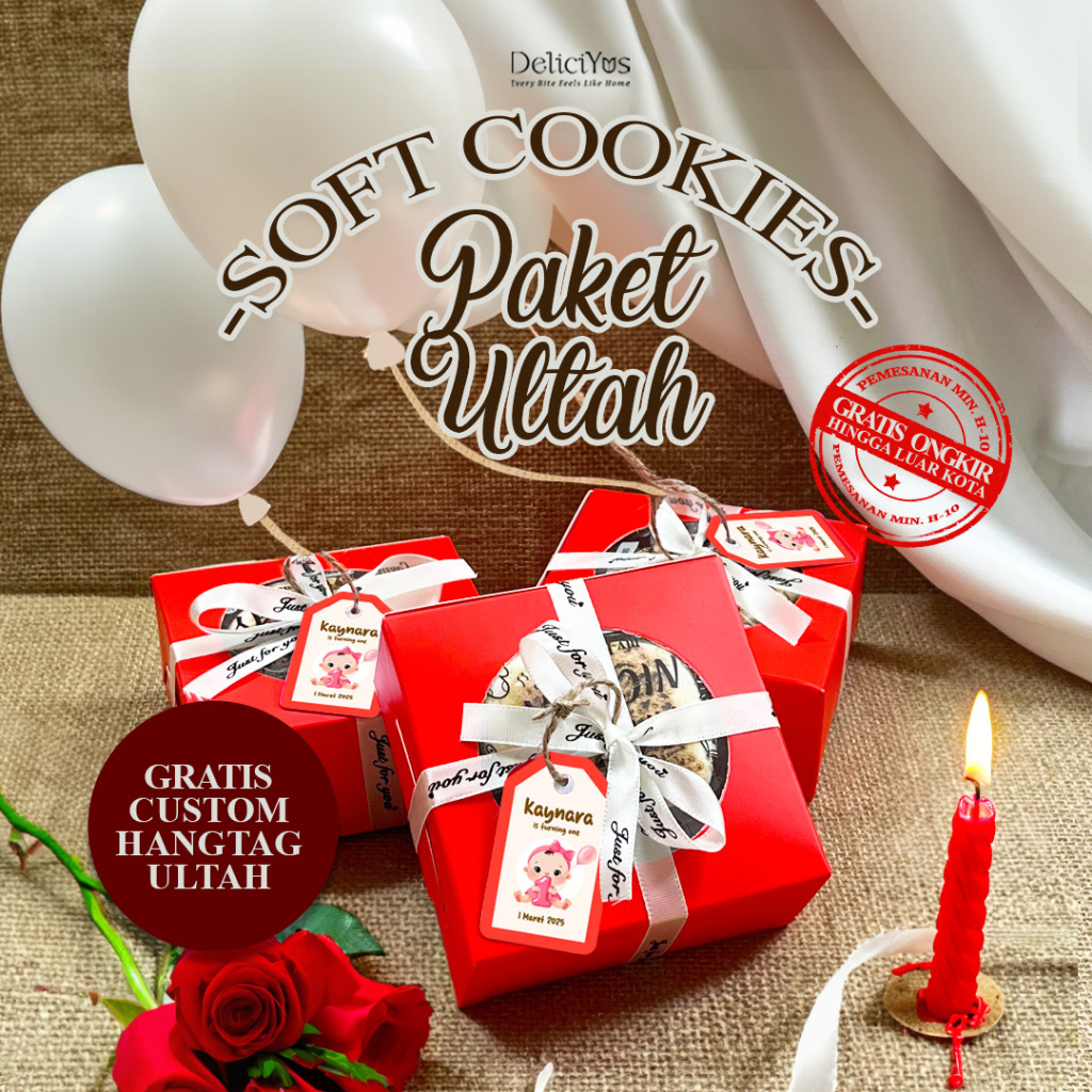 

Paket Ultah Soft Cookies Chocolate Marshmallow Chewy Premium | Hampers Cookies Cantik