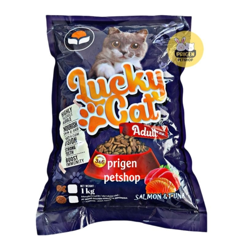 Lucky Cat 1 KG Makanan Kering Kucing Dry Food - Pakan Kucing Kering - Makanan Kucing Murah