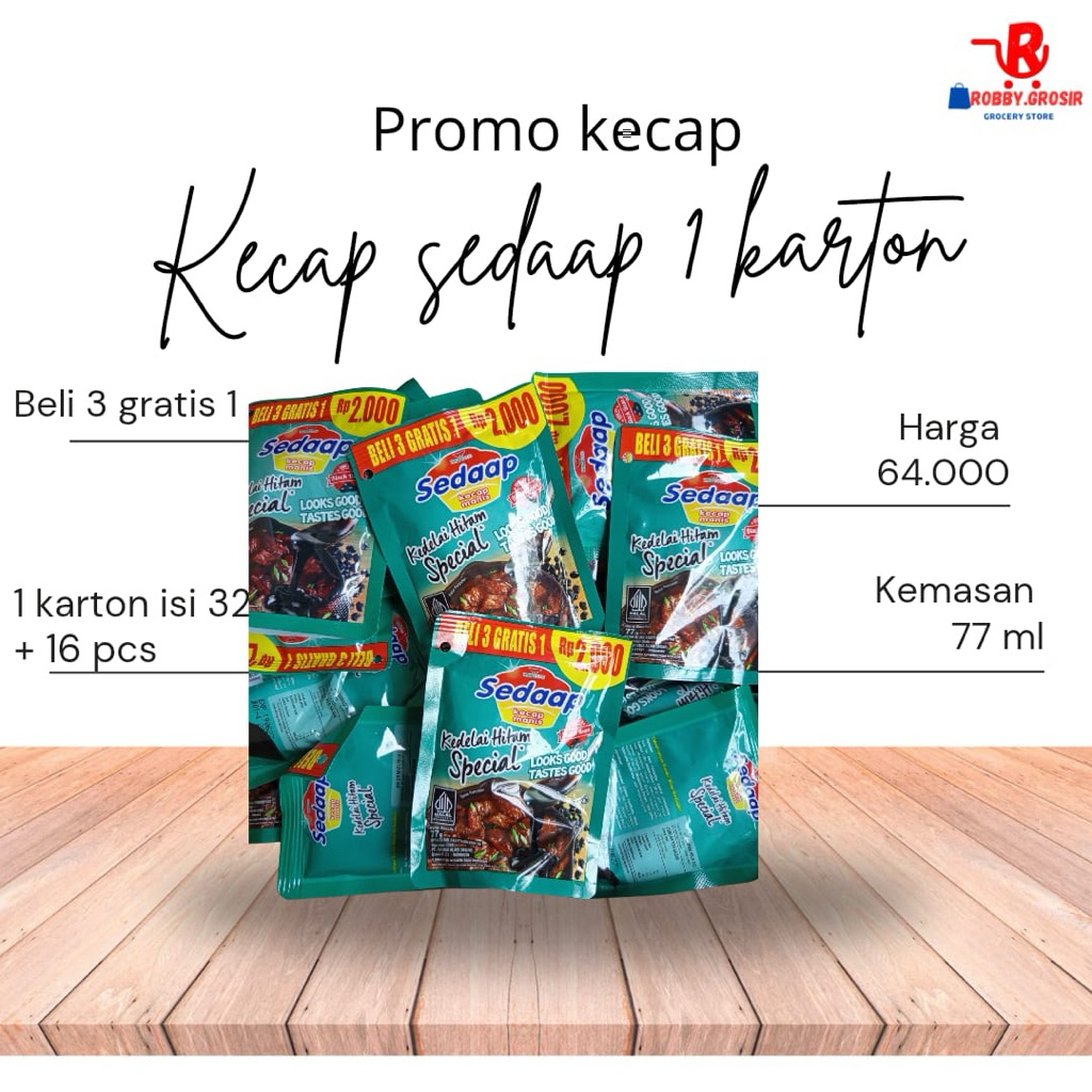

kecap sedaap 1 karton isi 32 + 16