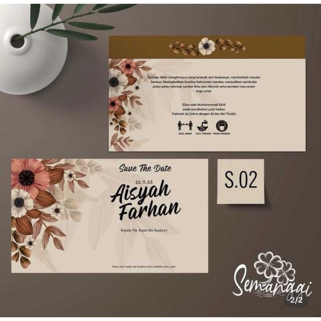 {SEMANGGI 02} UNDANGAN PERNIKAHAN MURAH | UNDANGAN NIKAH SIMPLE