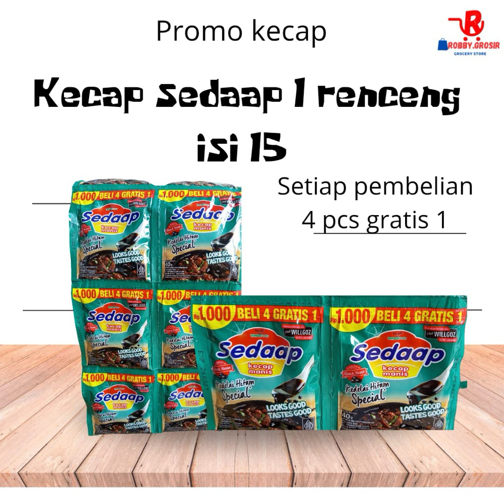 

kecap sedaap 1 renceng isi 15 pcs