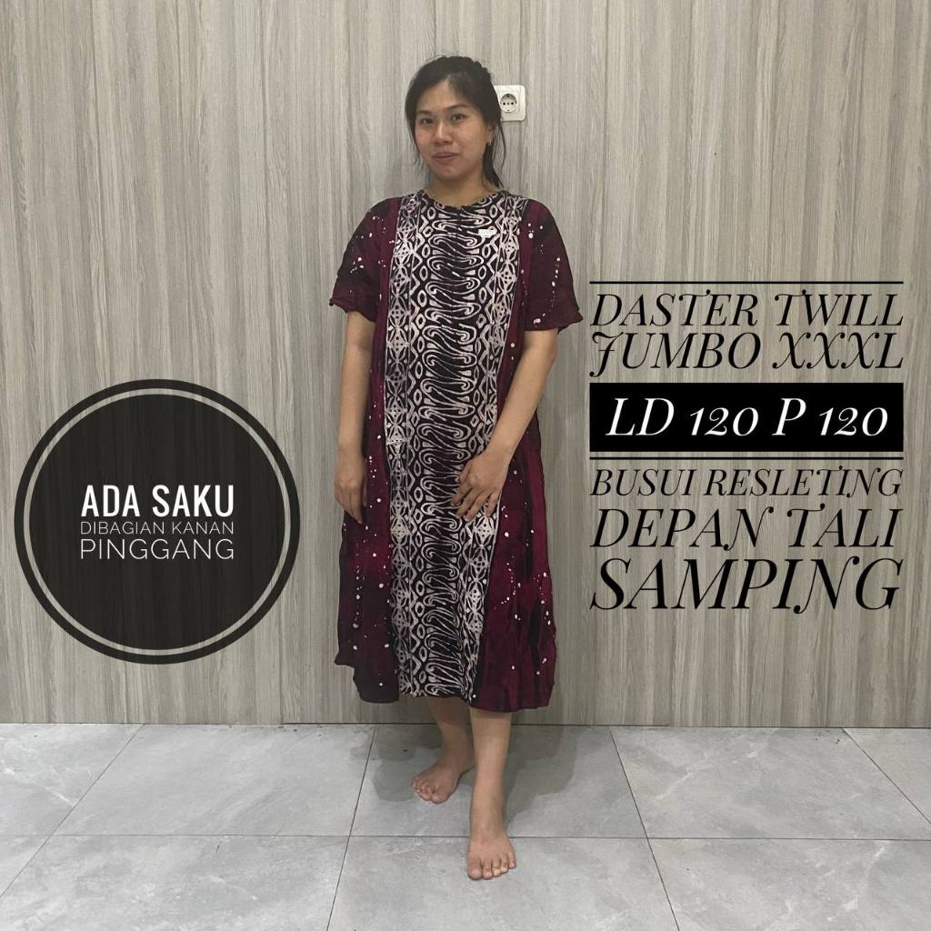Daster Wanita Dewasa Jumbo Terbaru Kekinian Rayon Twill Ori Pekalongan Motif Batik Abstrak Busui Fri