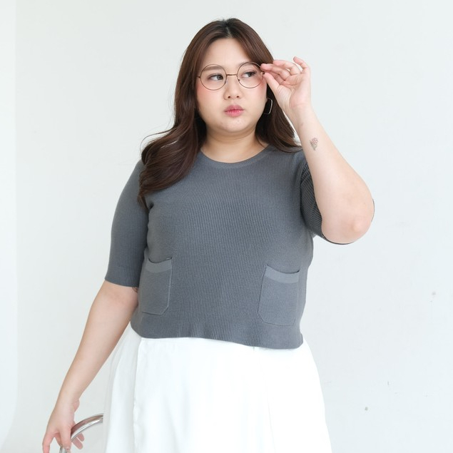 Bigsissy - Marie Top Bigsize Wanita Jumbo | Atasan Bigsize | Top Jumbo | Atasan Bodycon