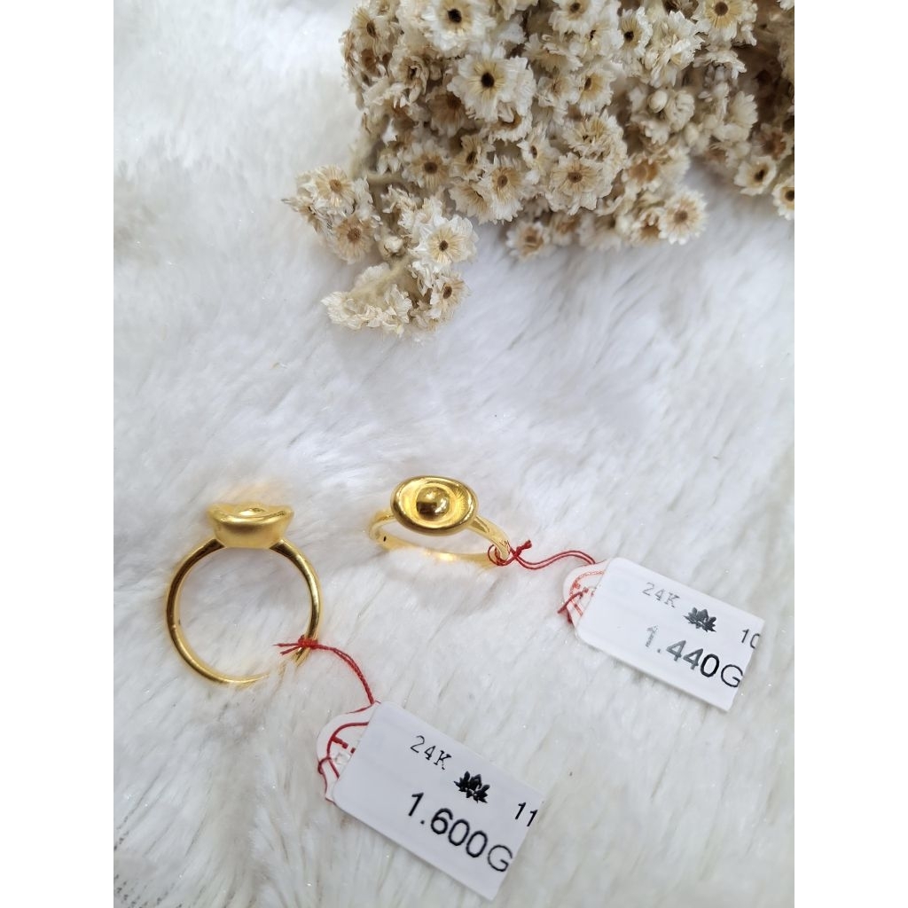 Cincin Yanpao Asli Emas 24K Hongkong 999% Size 14
