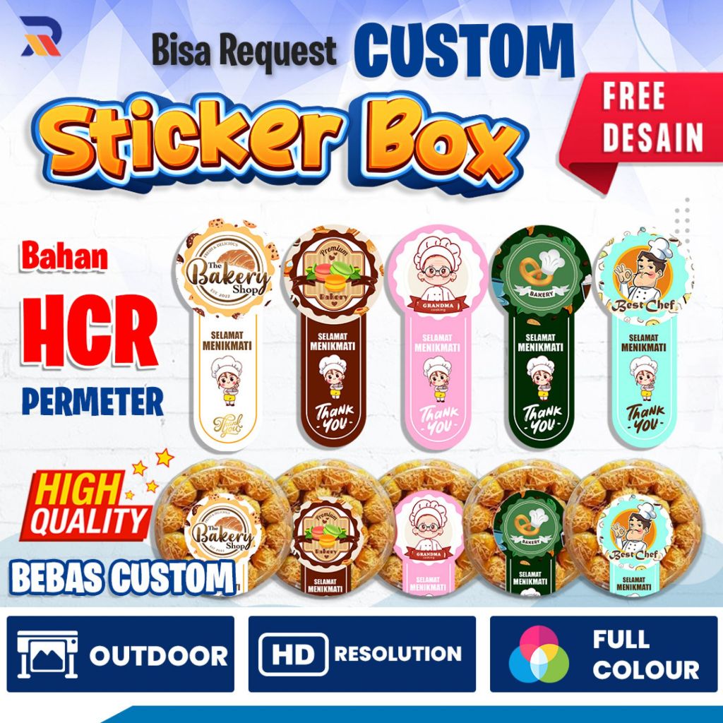 

Custom Sticker Box Kue | Sticker Segel Toples Kue Kering Kemasan Makanan | Sticker Toples