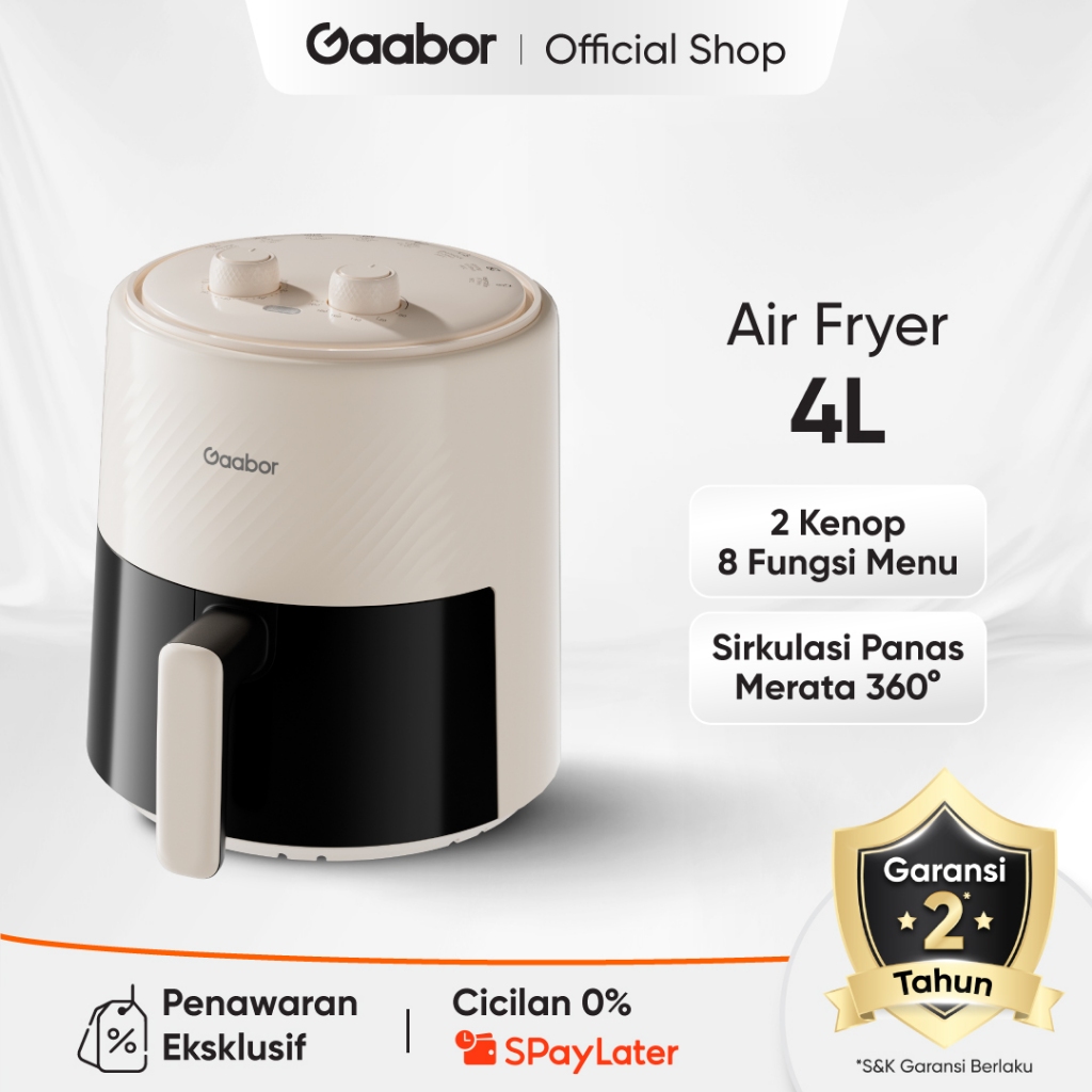 Gaabor Air Fryer 4 Liter Penggorengan Tanpa Minyak Low Watt Multifungsi Serbaguna / AF-40M01A