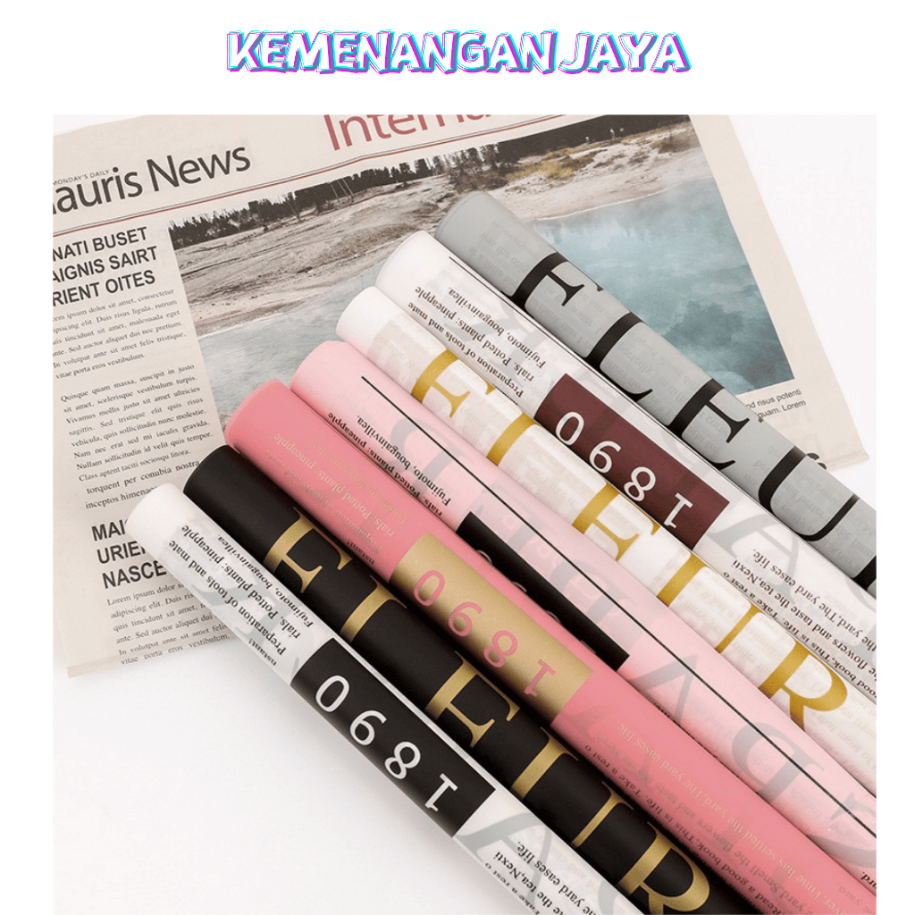 

Isi 20 LEMBAR Kertas Buket Bunga Motif Koran Flower Wrapping News Paper Cellophane KB109