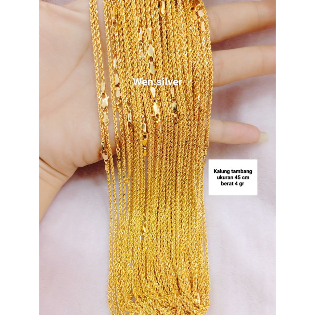 KALUNG TAMBANG DEWASA PERAK 925 ASLI LAPIS MAS