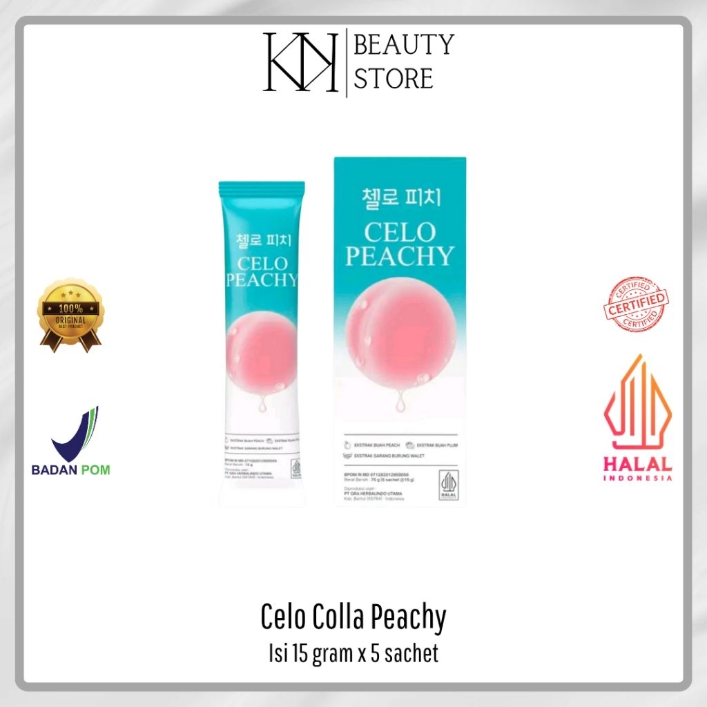 

(READY STOCK) CELO COLLA+ PEACHY POWDER DRINK ISI 15 GRAM x 5 SACHET - CELO COLLA PEACH DRINK- celo.beaute - celobeautebycece - celobeauteofficial