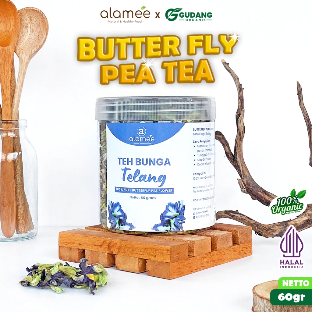 

ALAMEE Teh Bunga Telang Toples Butterfly Pea Tea menyediakan kualitas keunikan rasa untuk kebutuhan