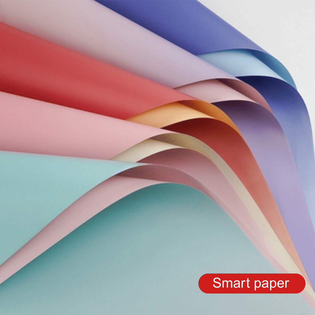 

Kertas Buket Bunga Gradasi Rainbow Waterproof Flower Wrapping Cellophane Gradient Matte Double Border KB034