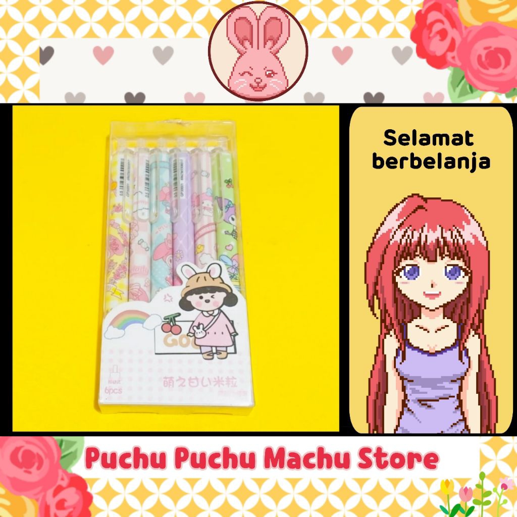 

Pulpen Lucu Bergambar Karakter MY MELODY [Barang Baru] Isi 6 pcs Pulpen Unik Set