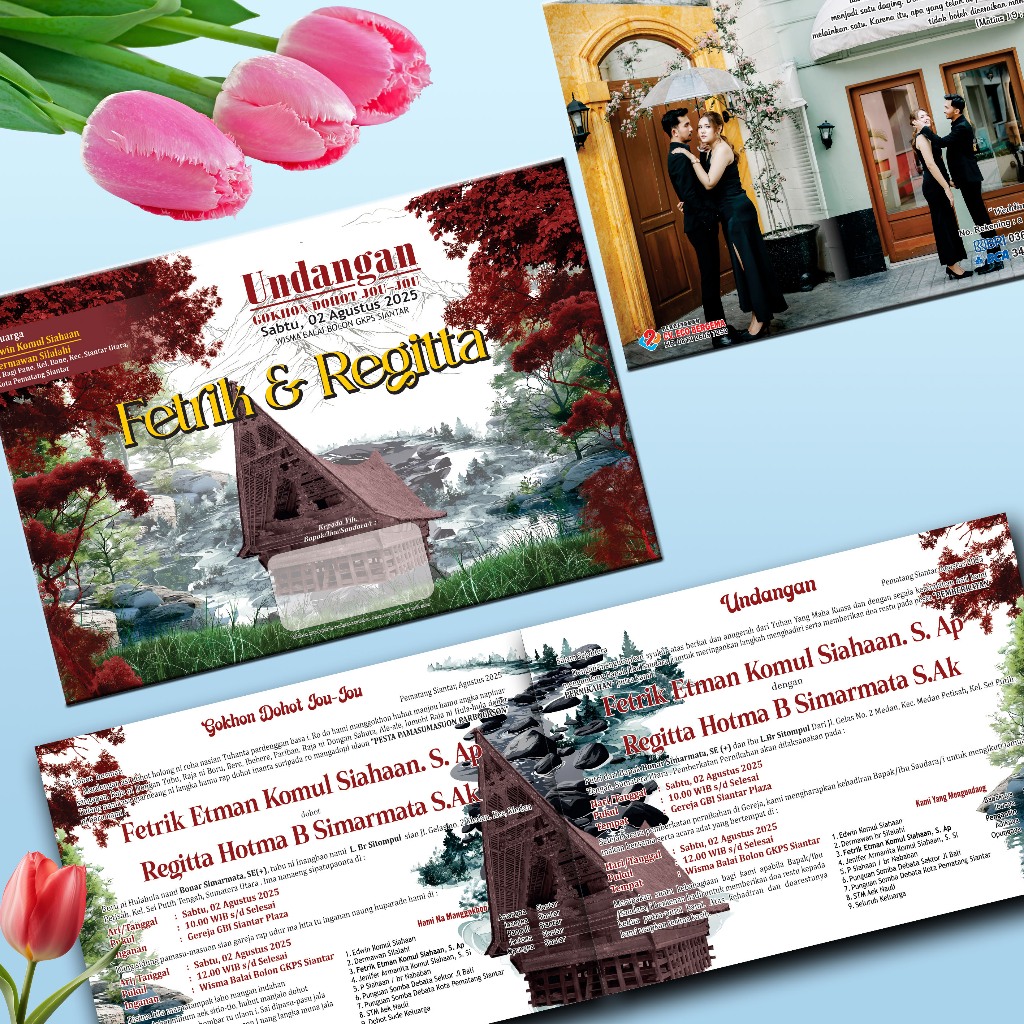 Undangan Nikah Pernikahan Adat Batak Luxury Glossy Kilat Batak 04