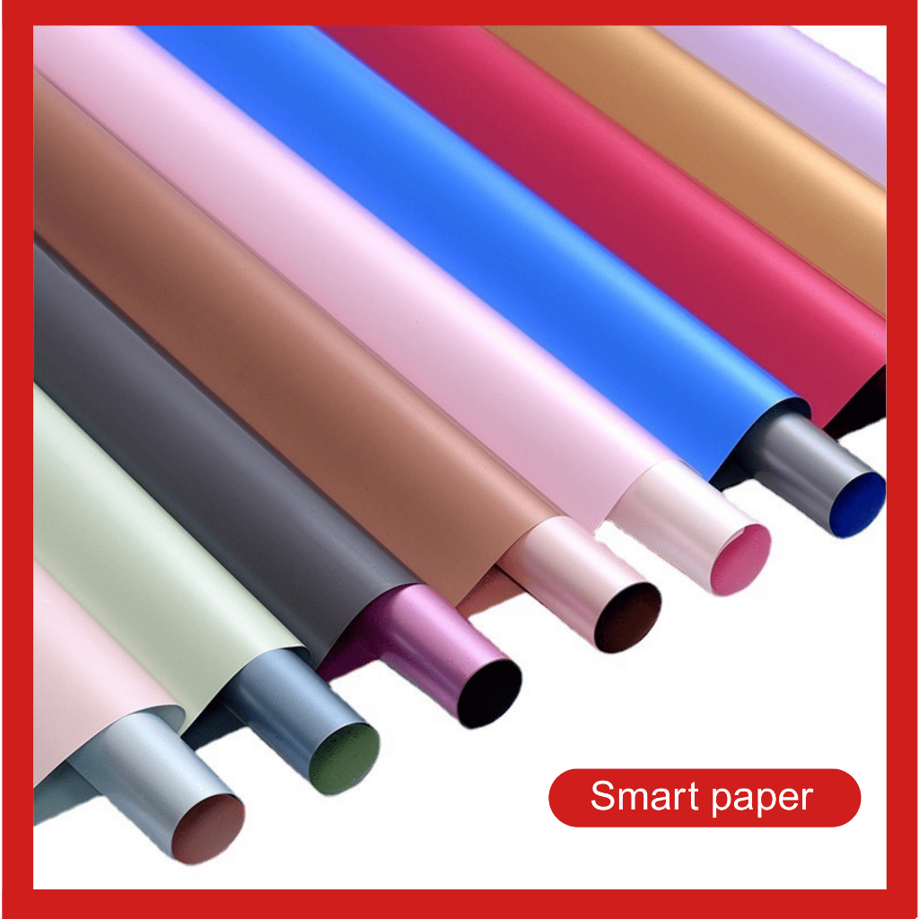 

Isi 20 LEMBAR Flower Wrapping Paper Bicollor Metalic Cellophane Keras Buket Metalik KB044