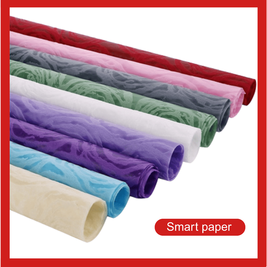 

Isi 20 LEMBAR Flower Wrapping Paper Motif Mawar Brokat Kertas Bunga Buket Mawar Cellophane KB051