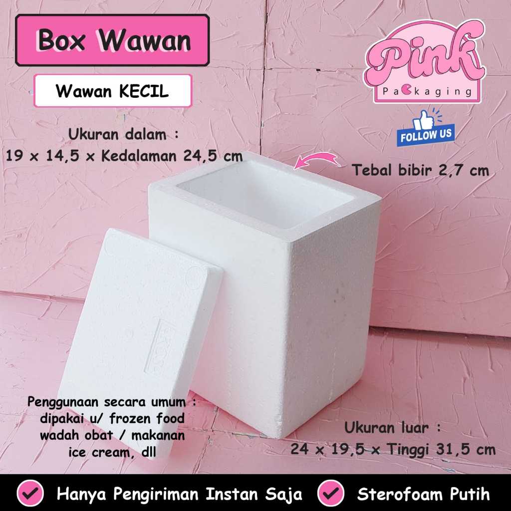 Sterofoam Box Kecil 25x20x31 Kotak Styrofoam Box Wawan Ice Cream Foam Box Cooler Box Kotak Gabus Es