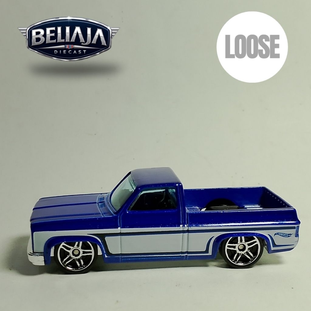 HOT WHEELS 83 CHEVY SILVERADO BLUE WHITE LOOSE