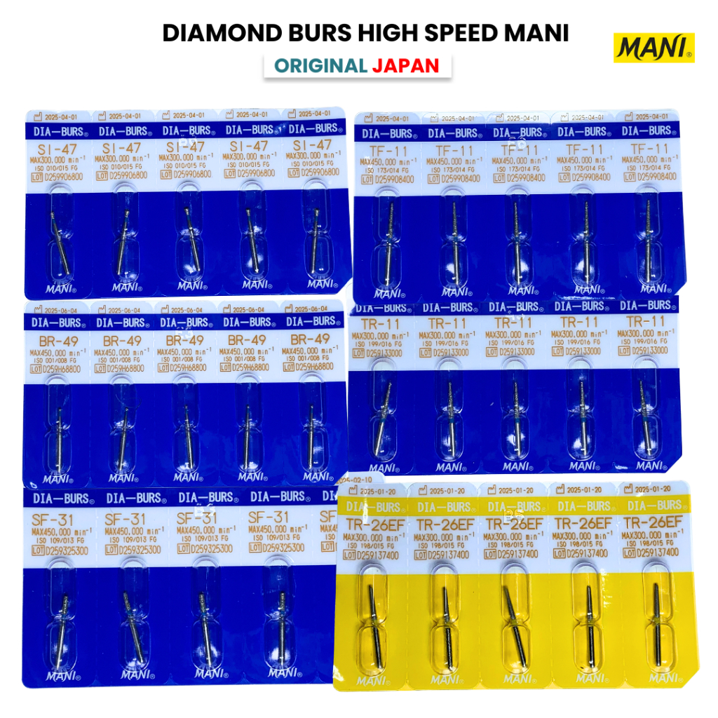 Diamond Bur MANi original Burs dental High speed