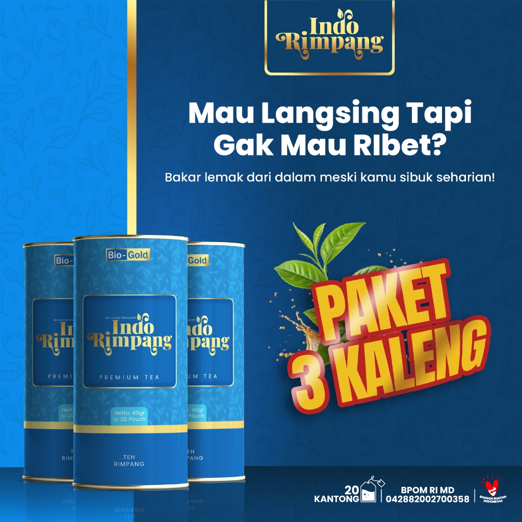 

Bundling 3 Pouch Teh Rimpang JSR Bio Gold Celup Rempah 100% Bahan Alami Penurun BB Isi 20 Tea Bag