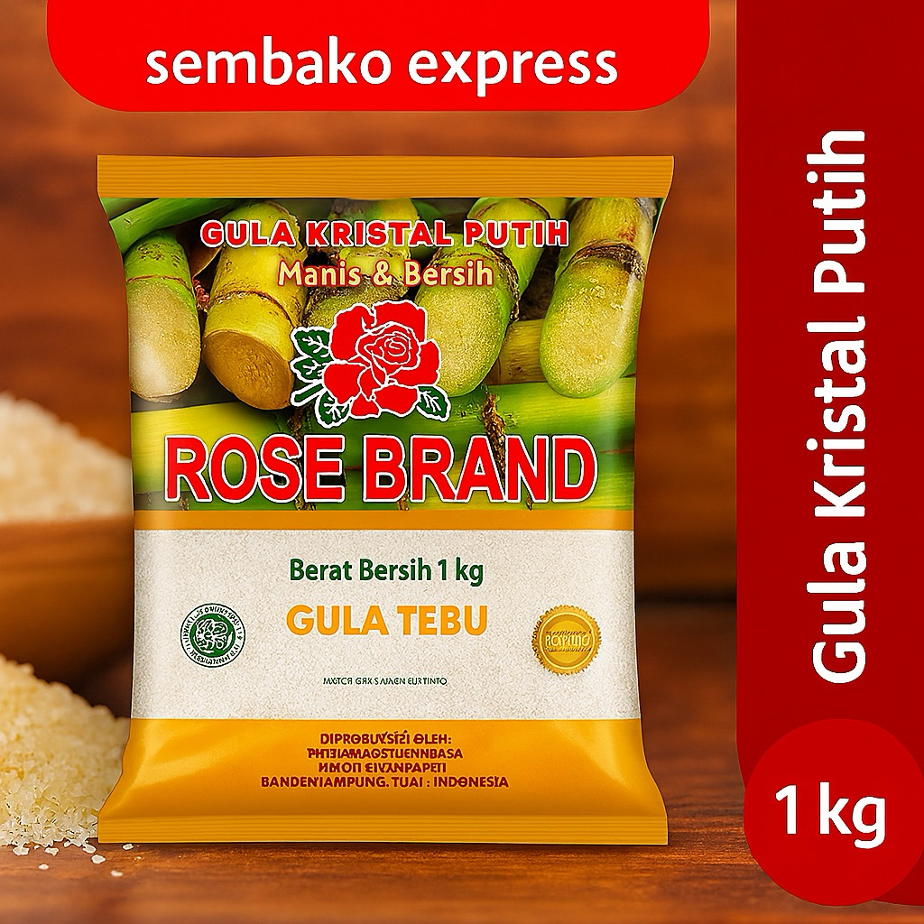 

Rose Brand Gula Tebu Kuning 1kg – Putih Bersih, Manis Alami, Wajib Stok di Dapur!