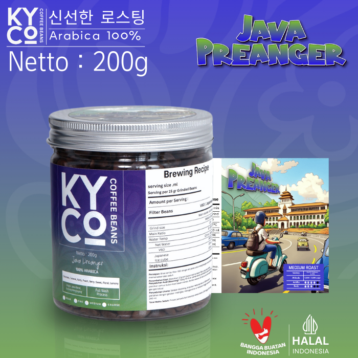 

Biji Kopi Arabika Java Preanger 200 gram - Arabika Full Wash Grade 1 | Roast Beans | Brewing | Medium Roast | Fillter | Blend Kopi | Kiyowo Coffee Roastery