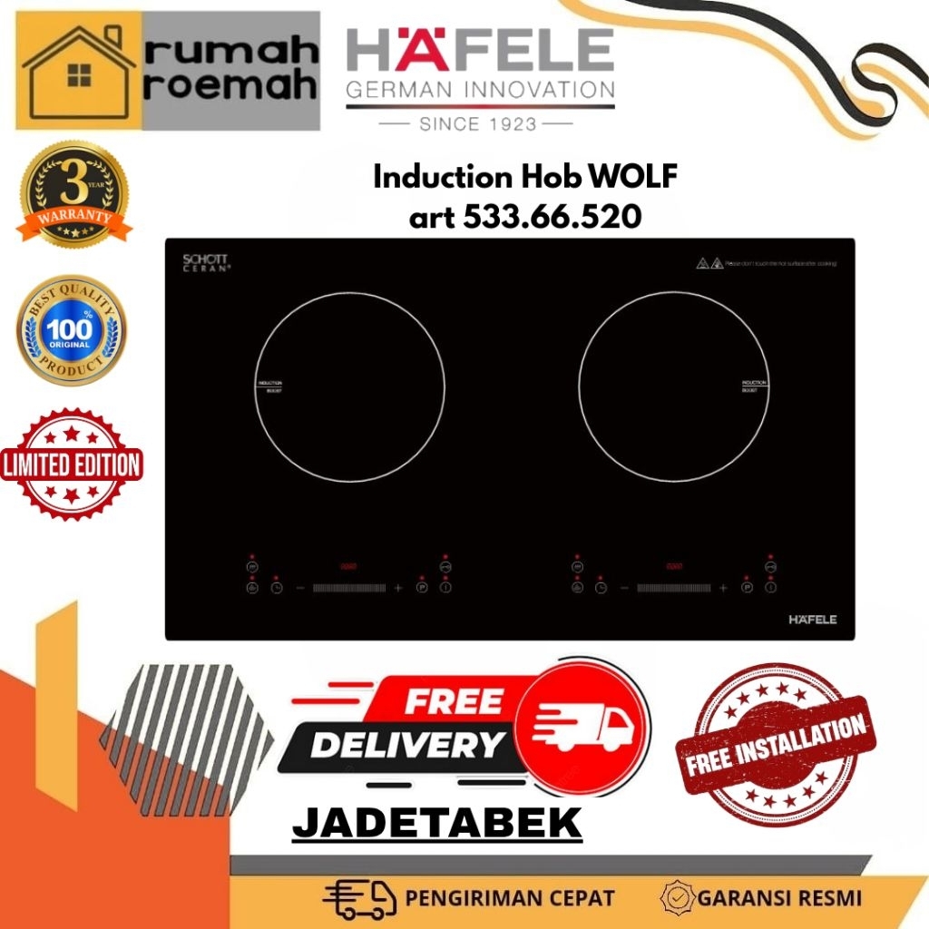 HAFELE WOLF (2 Zone) Kompor Induksi - 533.66.520