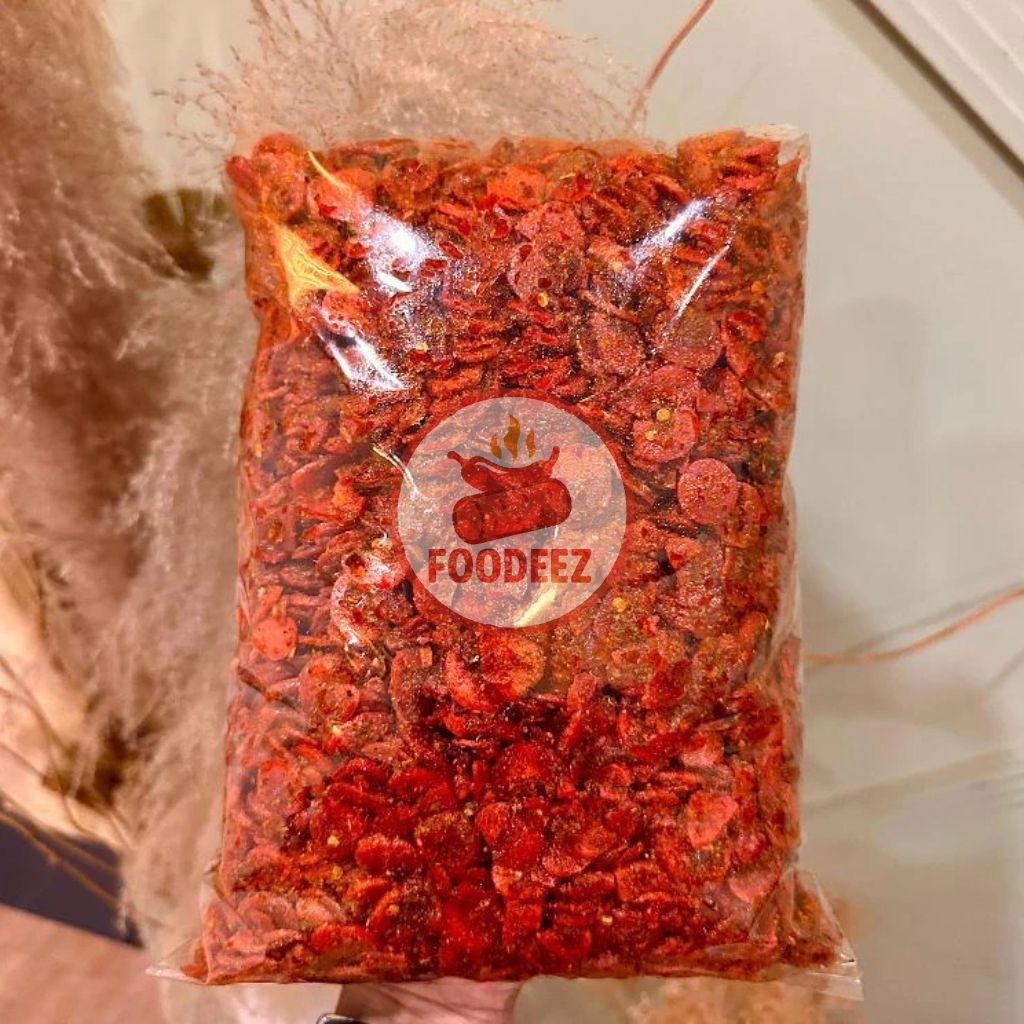 

Seblak Sosreng Pedas Daun Jeruk Bumbu Chili Oil | Sosis Goreng Kering Gurih Pedas Kekinian 1KG COD