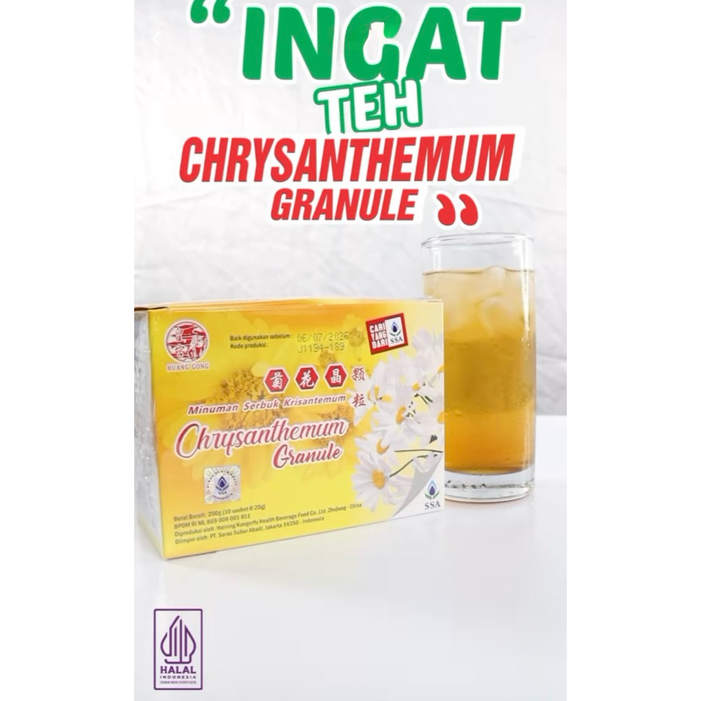 

CHRYSANTHEMUM GRANULE (SSA) / MINUMAN SERBUK KRISANTEMUM / CIHUACING TEH KEMBANG TEH KRISAN TEH BUNGA CRYSAN