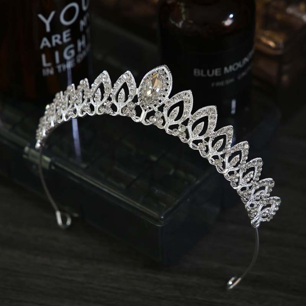 VitaStoree Mahkota Wisuda Wedding Tiara Silver Fuji Perak Alloy Putri Crown