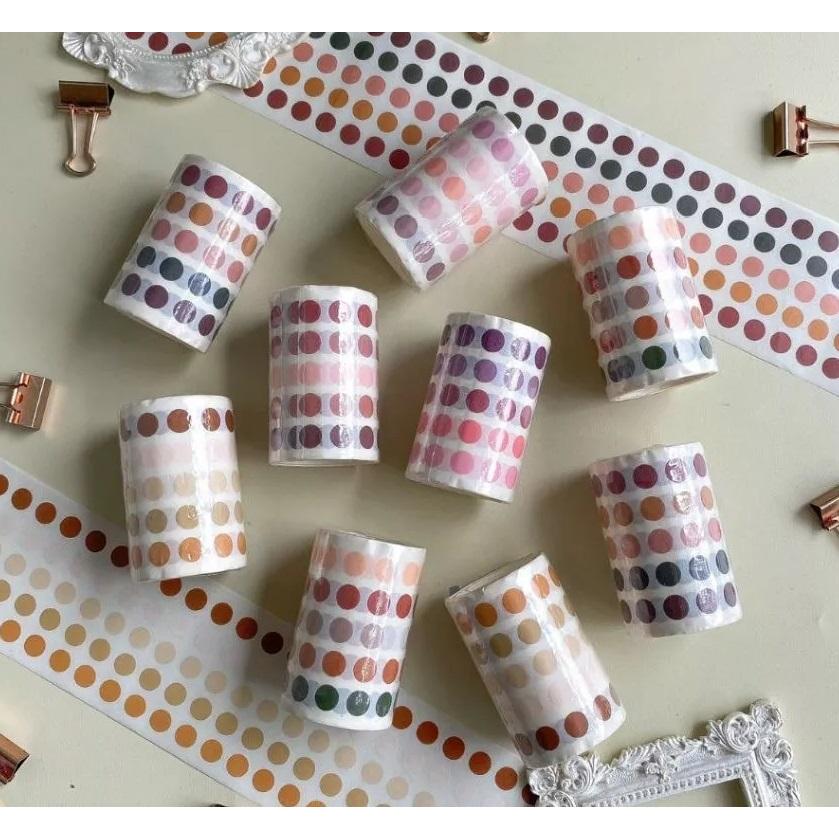 

Morandi Dot Transparent Washi Tape - Stiker Tape Dot Untuk Bujo