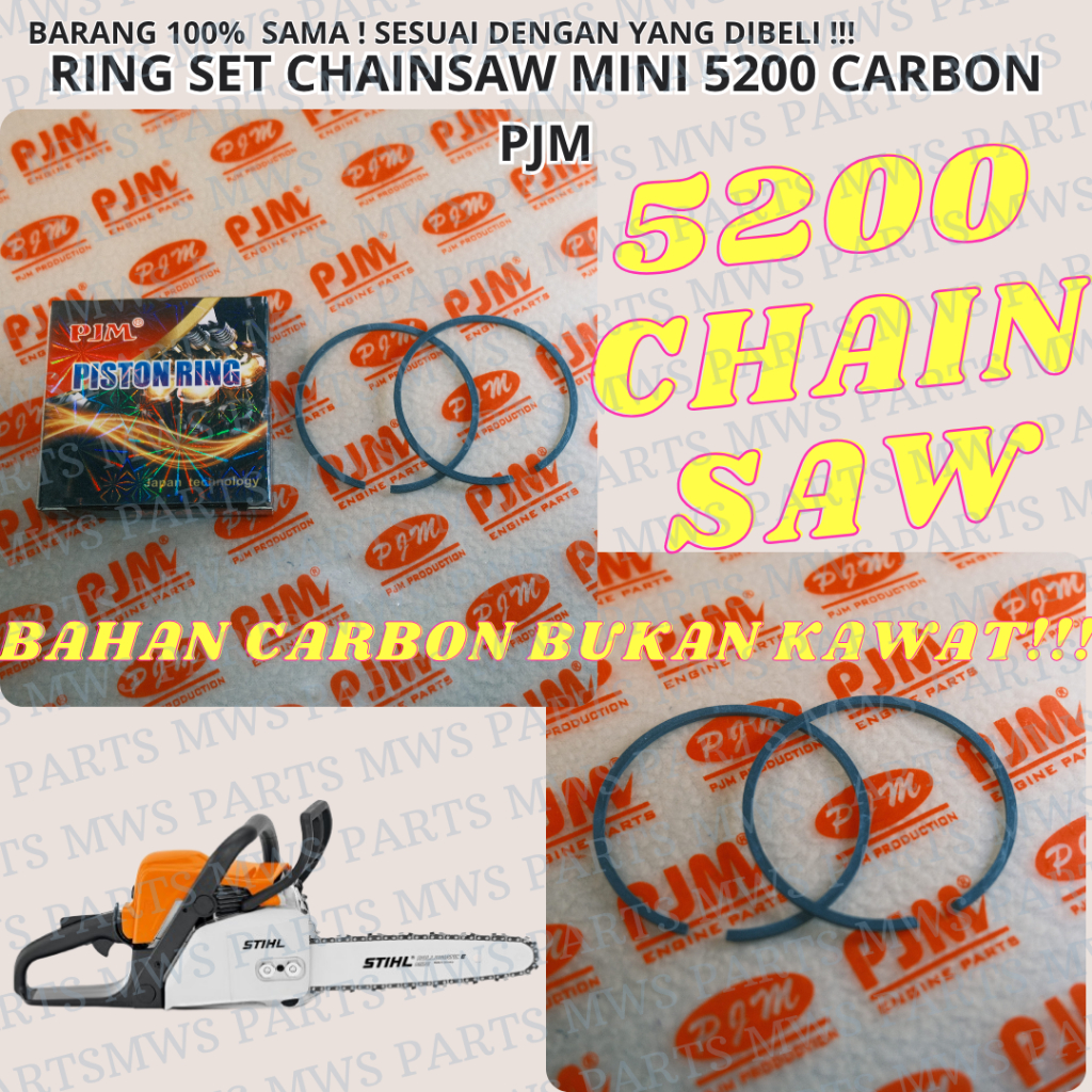 RING SET RING PISTON RENG KOMPLIT RING KOMPLET RENG SET MESIN CHAINSAW MINI SENSO KECIL SINSO MINI S