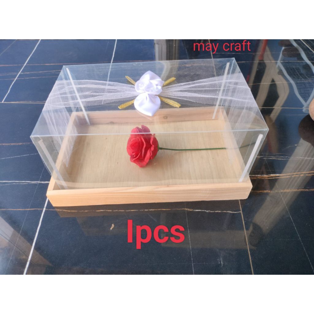 

1pcs ukuran s bok plus mika hias tile kayu jati Belanda seserahan pernikahan