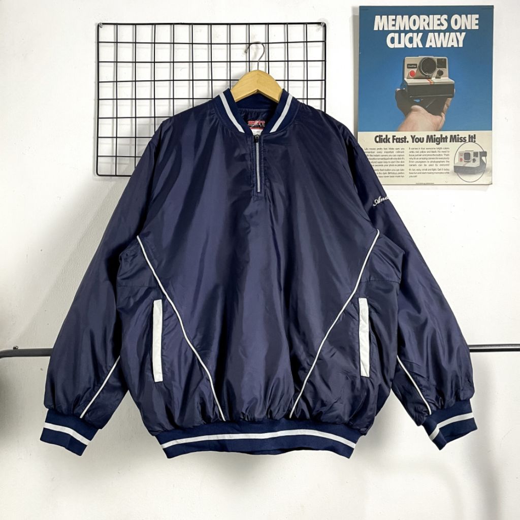JAKET BASEBALL ZETT HALFZIP SECOND ORIGINAL, JALET WINDBREAKER, JAKET TRACKTOP, JAKET PARASUT BASEBA