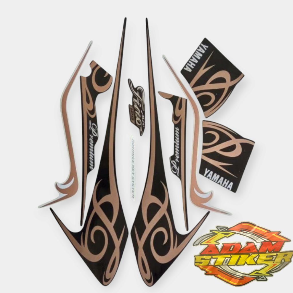 stiker striping sticker bodi motor yamaha fino premium 125 2017 Hitam full body standar berkualitas