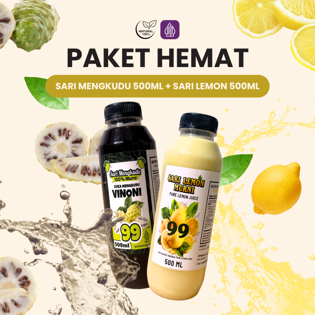 

PAKET HEMAT Sari Lemon Sari Mengkudu Asli 100% Original Tanpa Pengawet 500 ml