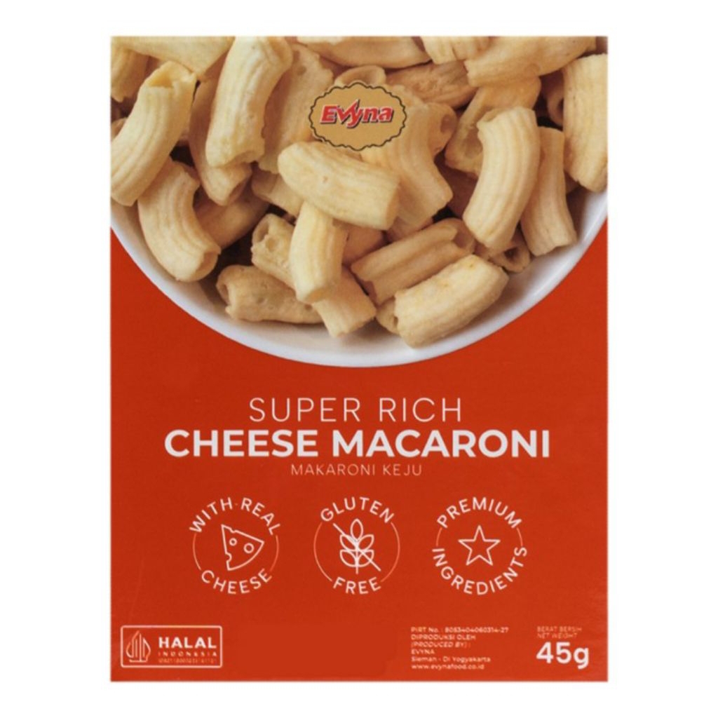

Evyna Makaroni Keju Super Rich 45 g