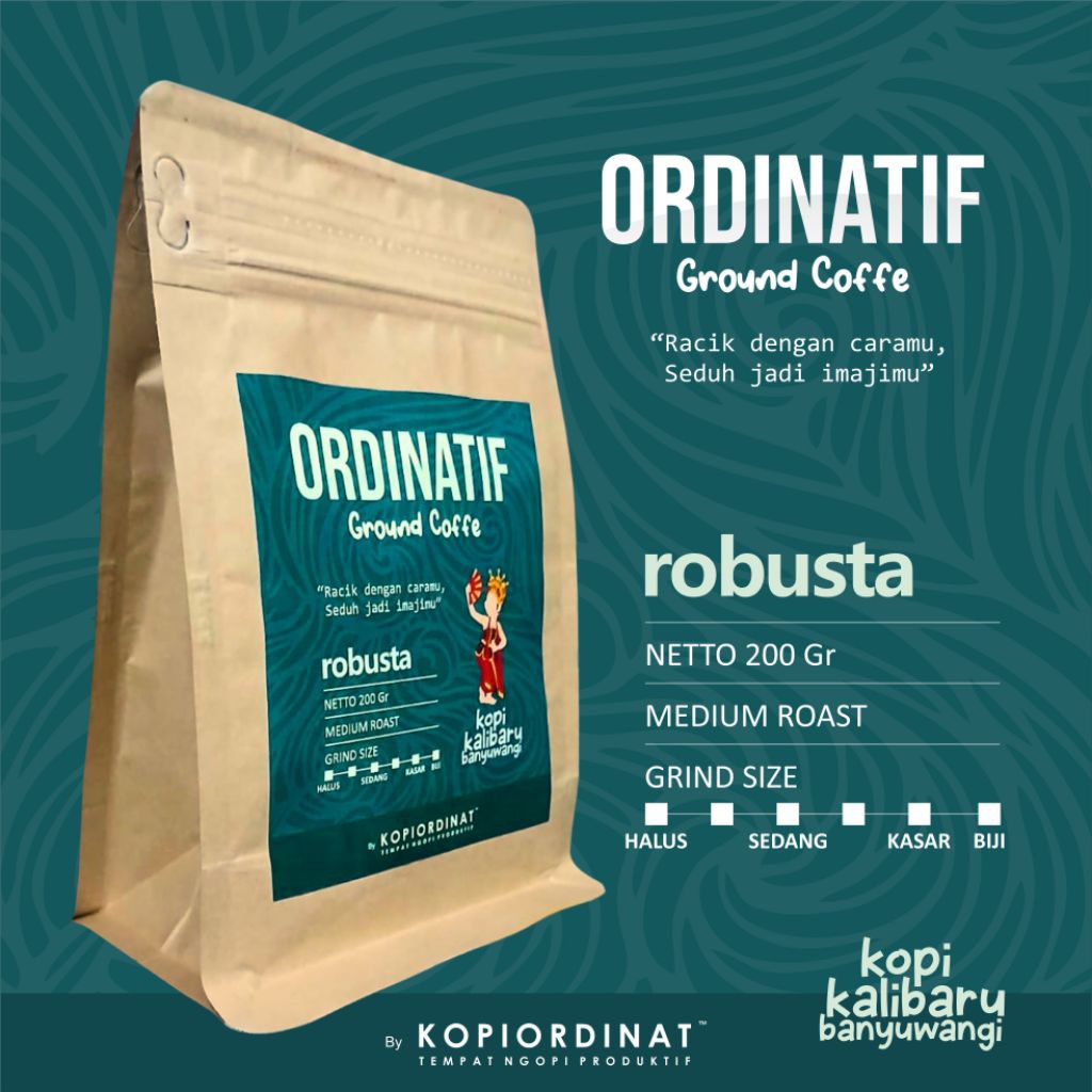 

Kopi Bubuk ORDINATIF - Kopi Robusta Kalibaru Banyuwangi 200 Gr