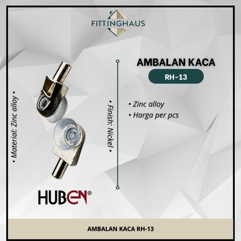Ambalan Kaca Huben RH-13 – Penyangga Rak Kaca