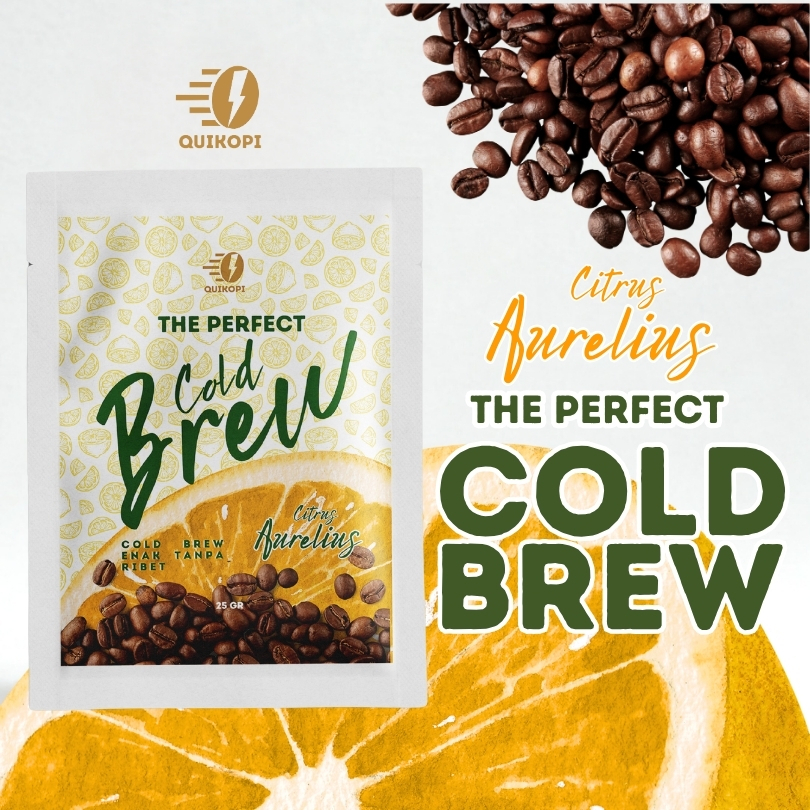 

QUIKOPI The Perfect Cold Brew Citrus Aurelius - Coffee Instant, Kopi Filter Bag, Cold Brew Praktis