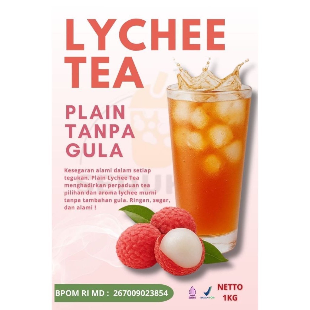 

Bubuk minuman Lychee tea plan tanpa gula 1 kg