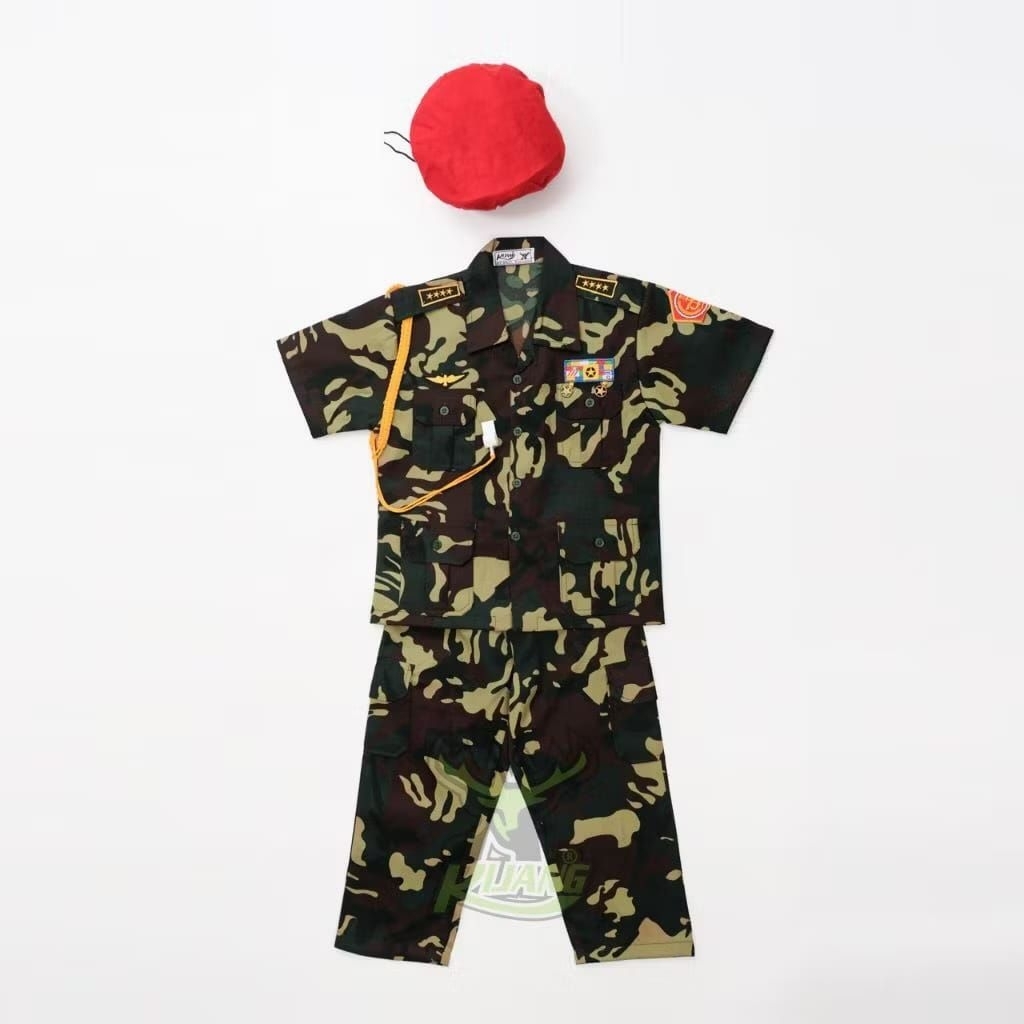 BAJU KOPASSUS/ BARET MERAH  KOSTUM ANAK BAJU PROFESI ANAK