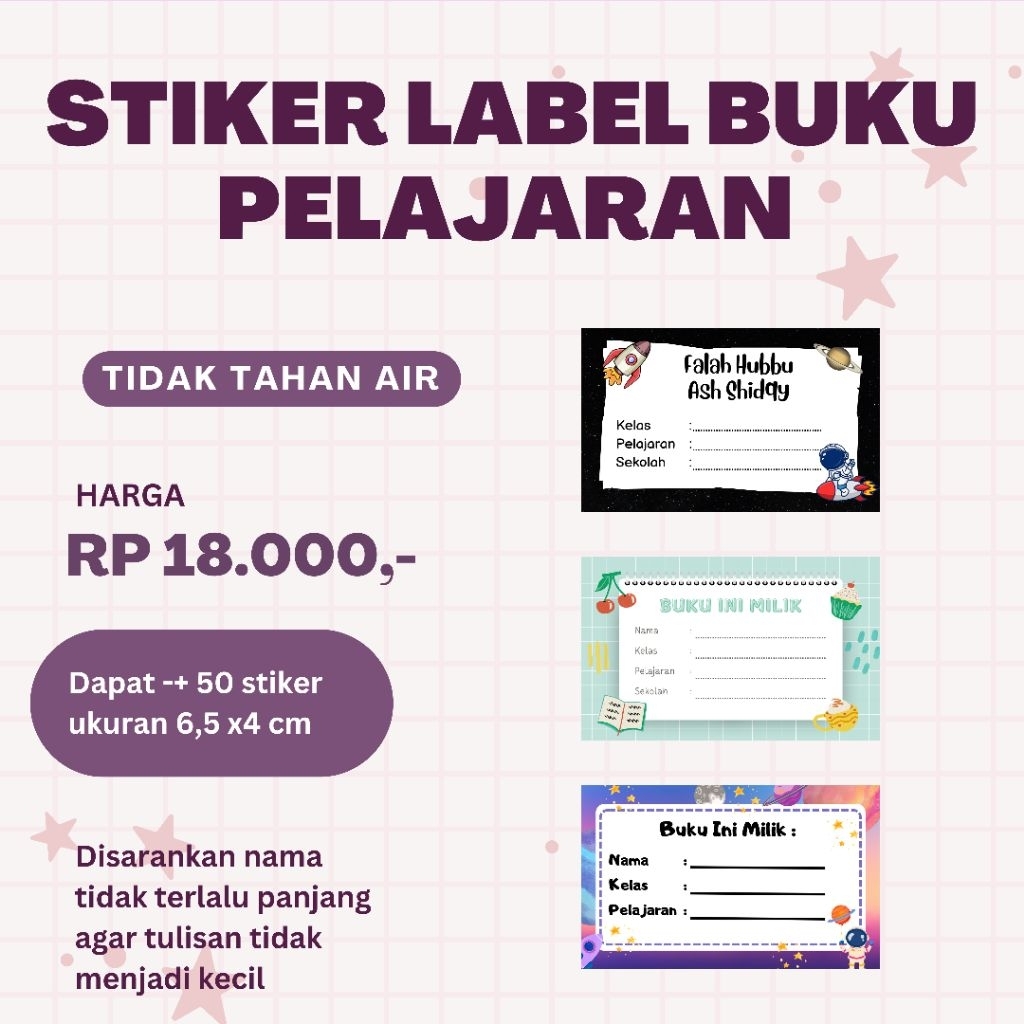 

Stiker Label Buku