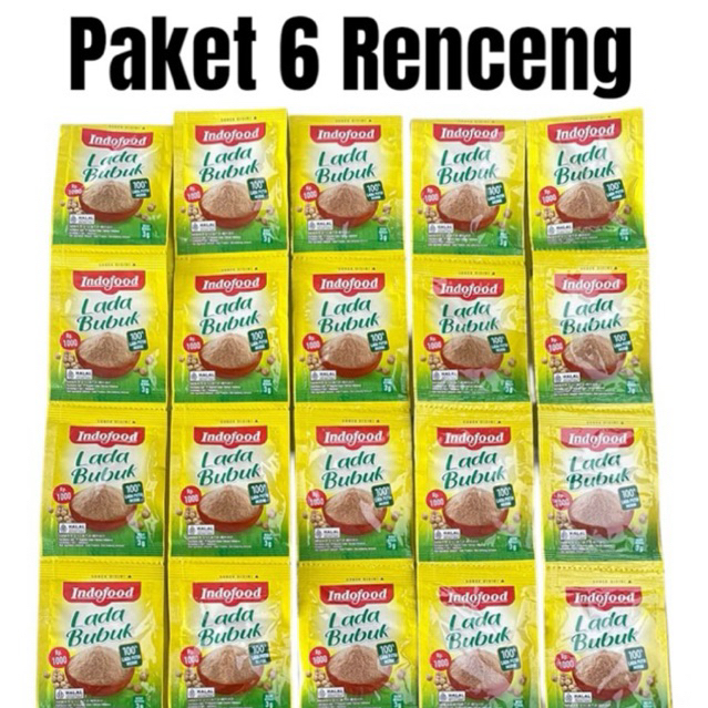 

PROMO!! 72 Sachet/6 renceng Lada Bubuk Indofood Lada Putih Murni