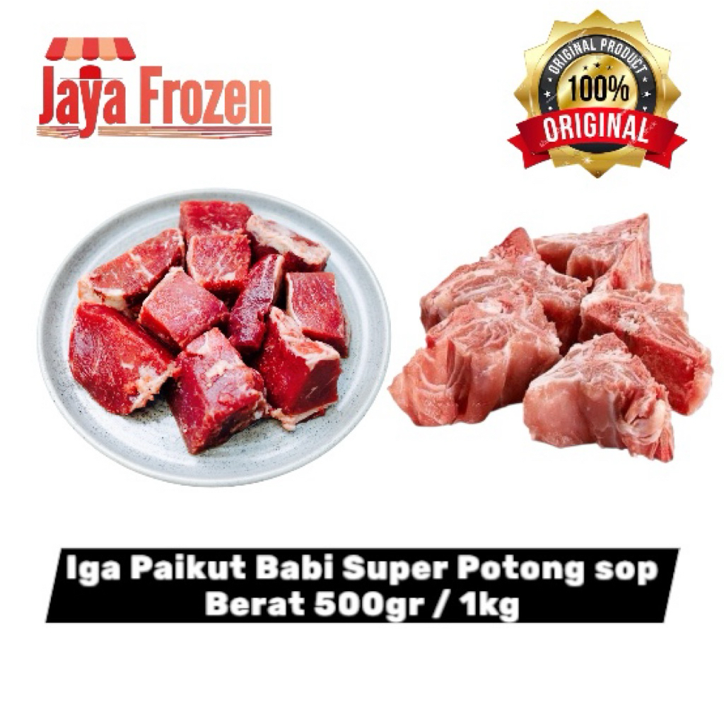 

Iga Paikut Babi Super Potong sop - Iga Murni Potongan Sop Olahan Bakut Teh - Berat 500gr/1kg Fresh