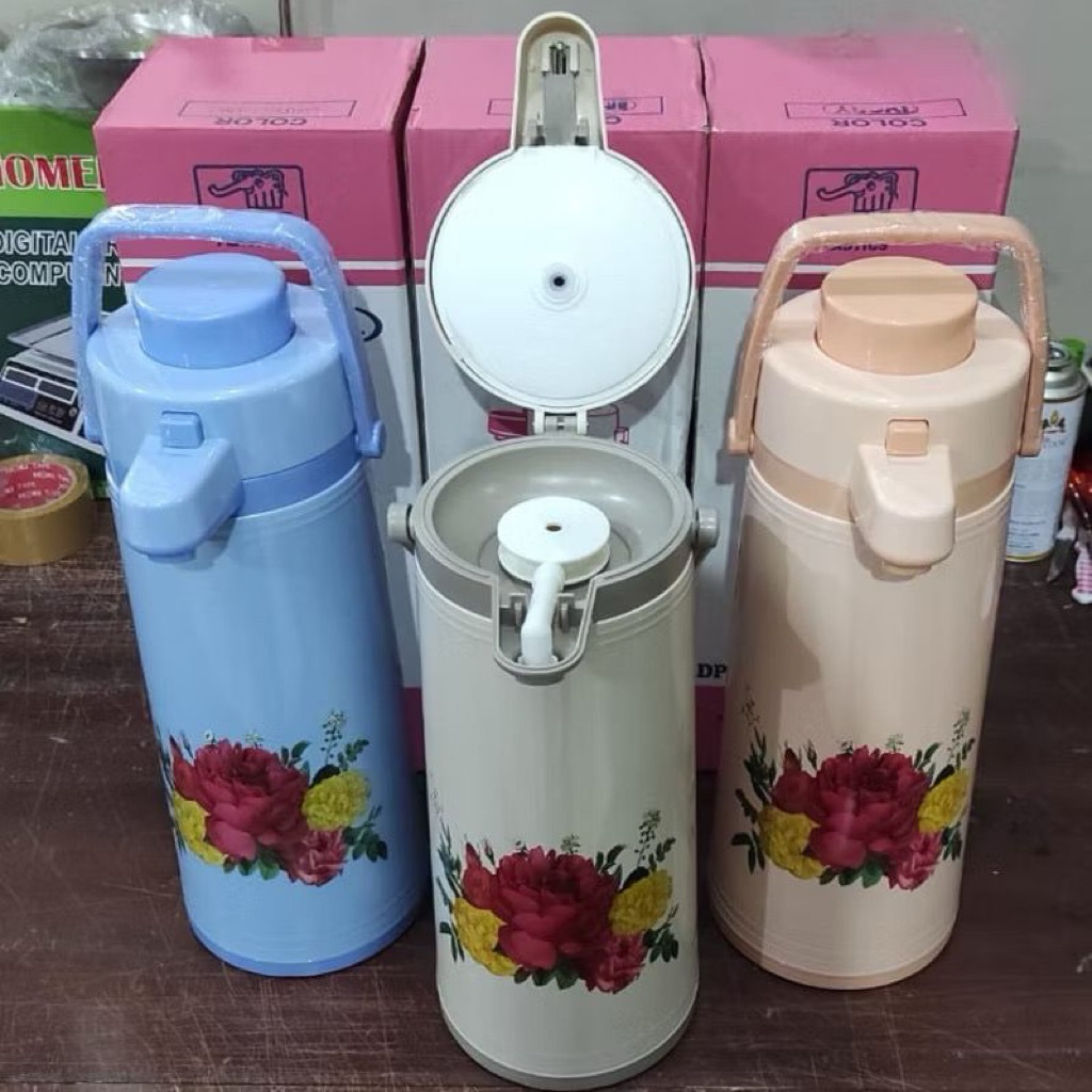 Termos gajah pencet dahlia/Termos kopi/Termos air panas/Termos/Termos pencet