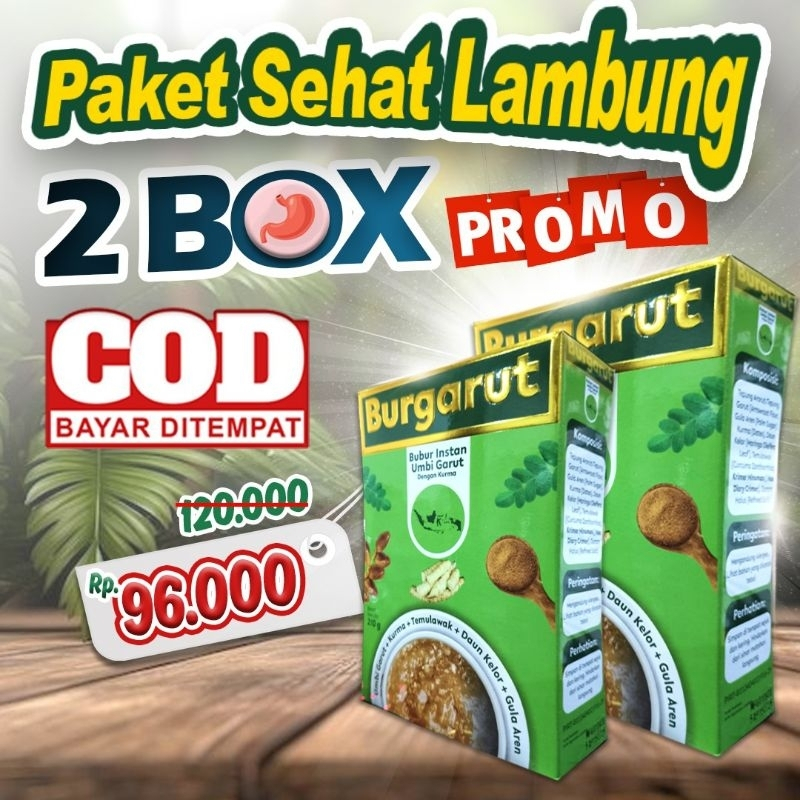 

BURGARUT Bubur Instan Umbi Garut Sereal Asam Lambung Maag Gerd PAKET 2BOX