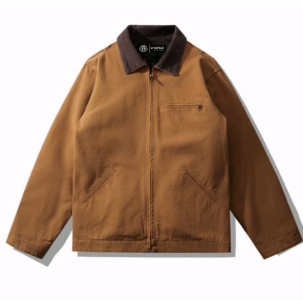 ONTOHOD Jaket Detroit Kanvas Pria Detroit Jaket Work Comfy Boxy