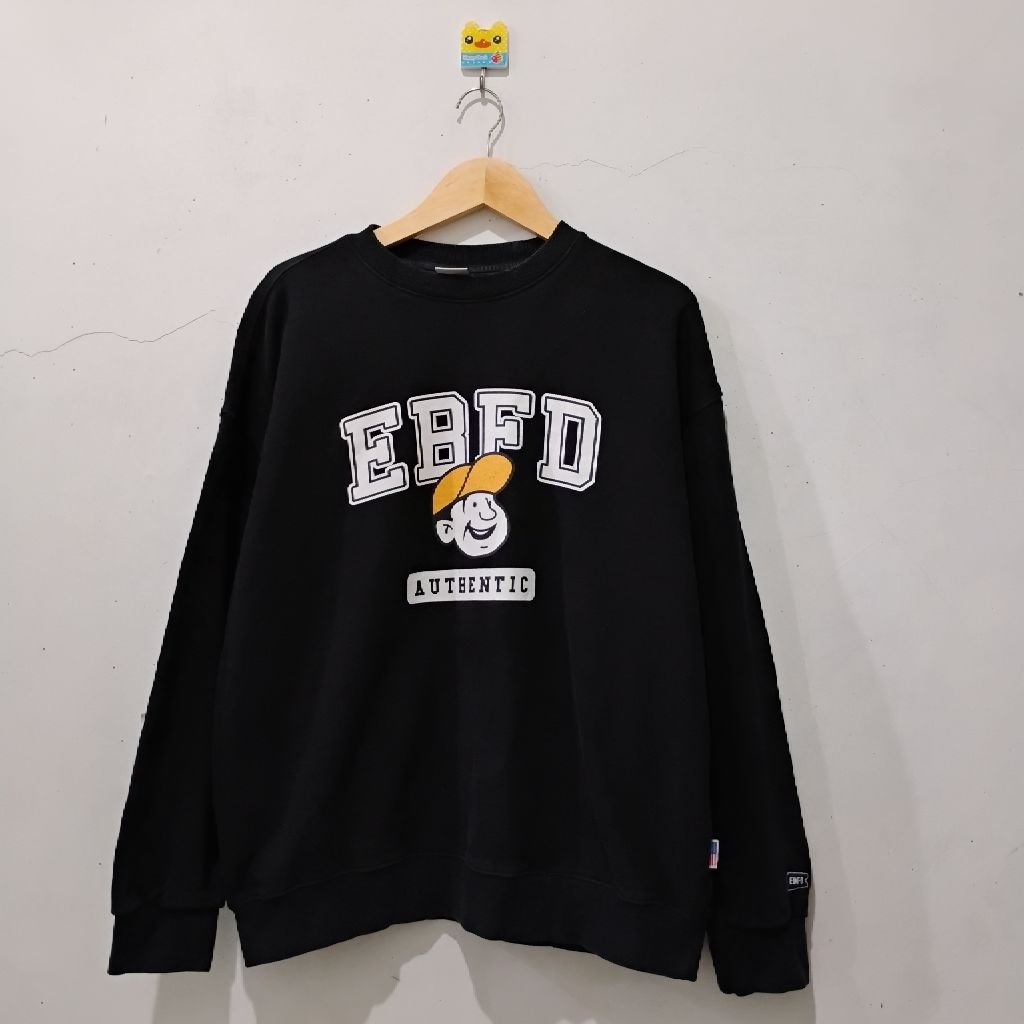 crewneck sweater EBFD Hitam pekat XL 100%ORi
